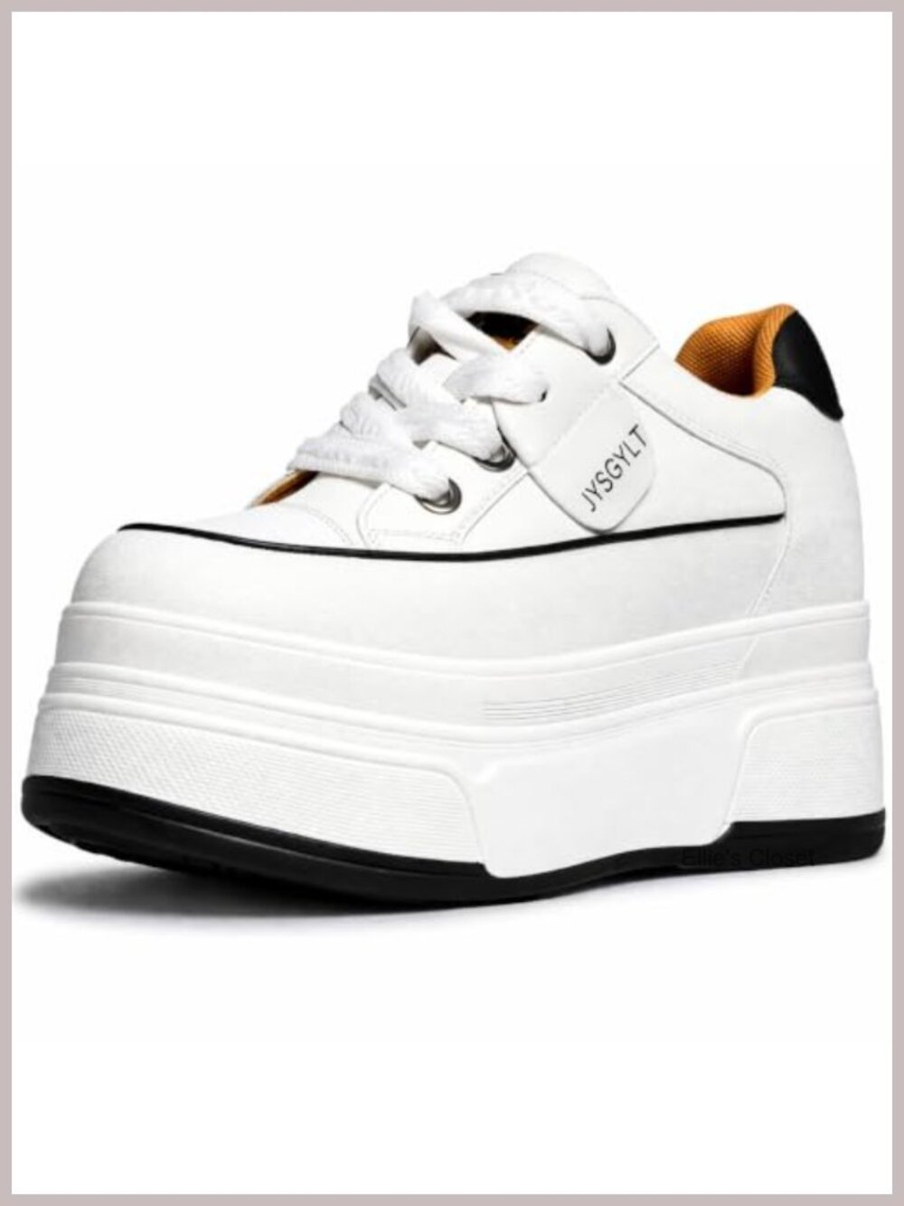 Women's Chunky Platform Lace-Up Fashion Sneakers Comfort Cushioned in Faux